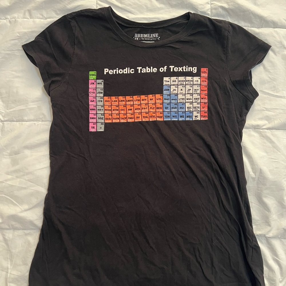 Periodic Table of Texting Black T-Shirt